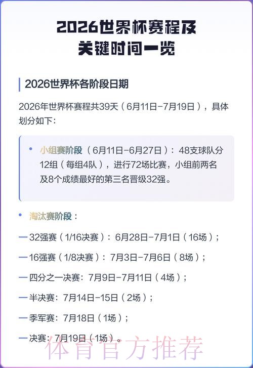 2026世界杯完整赛程今日完整安排官网入口